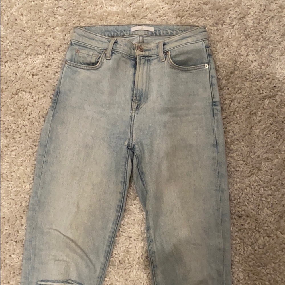 7 for all mankind light wash ankle length skinny